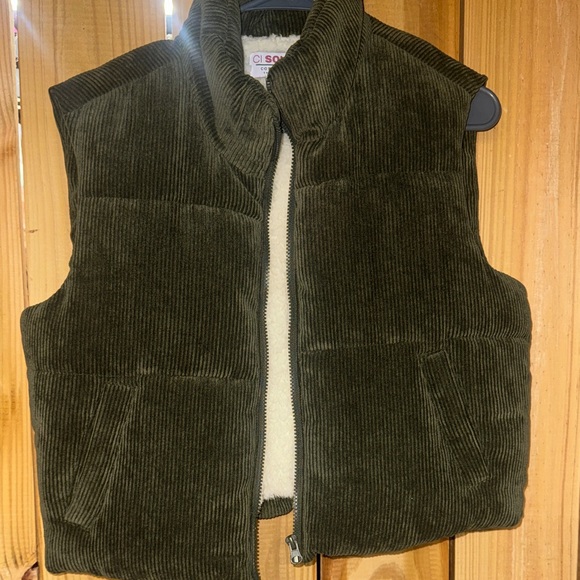 Ci Sono Olive Green Corduroy Vest - Picture 1 of 5